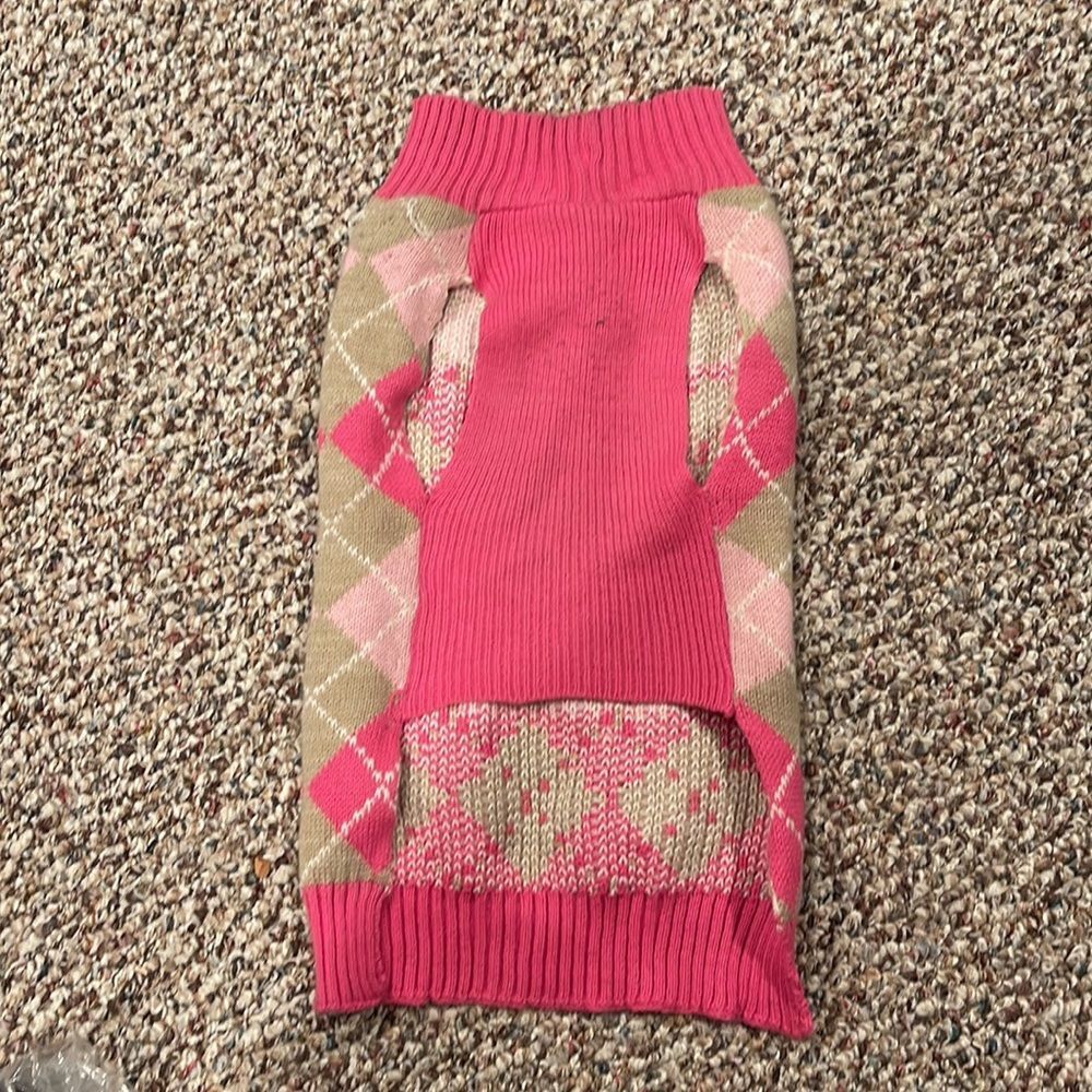 Pink Argyle Pet Sweater by Wag&Bone - Picture 2 of 7